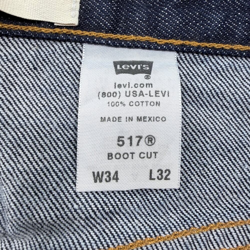 Levi's 517 Men's Boot Cut Jeans Dark Blue W34 L32 100% Cotton - Picture 8 of 15